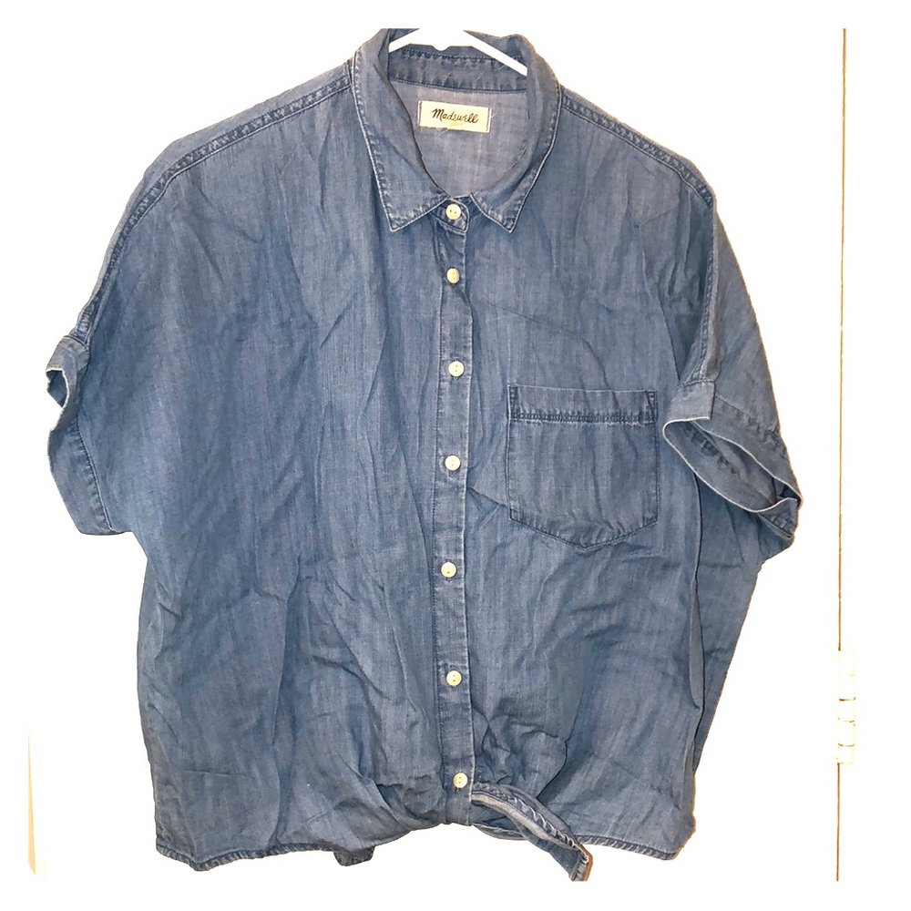 Madewell Size L women’s chambray short sleeve top